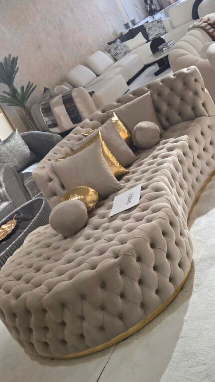 Canapea modulara asimetrica ELEXUS vizon in showroom de mobila