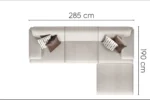 Modul sezlong canapea colt INFINITY baza lemn si perne geometrice decorative