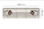 Coltar modular mare de lux INFINITY stofa bej cu picioare metalice negre Stil Deco Mobila